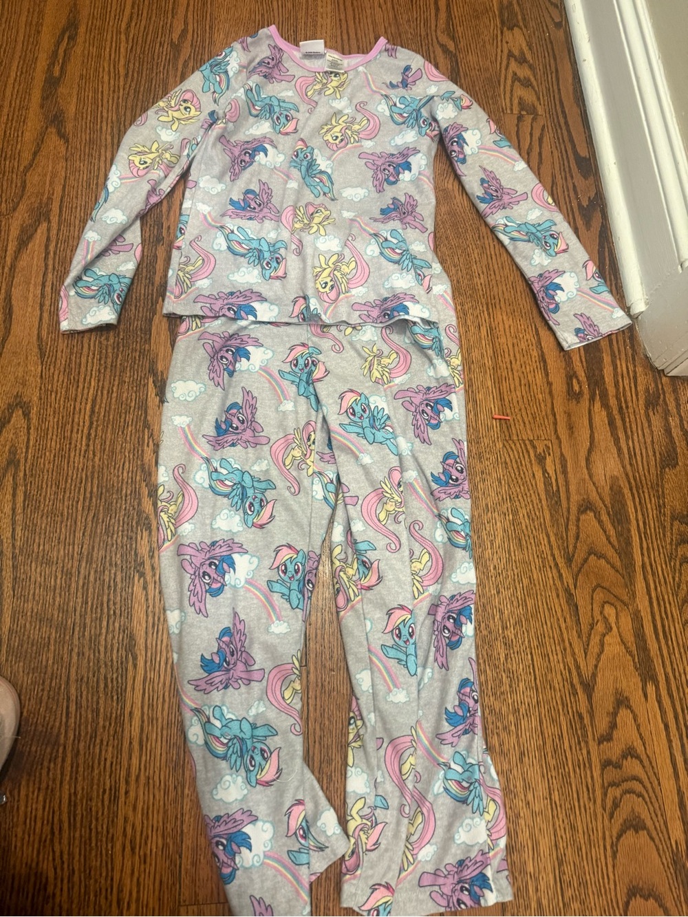 Girls' Gray my little pony -Print Pajama Set - Pink & Blue Accents